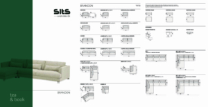 Découvrez le schéma du canapé Sits avec ses caractéristiques et configurations de design, mettant en valeur le modèle « Brandon » en vert clair. Cette pièce allie qualité et style, parfaite pour tout espace d'inspiration parisienne. Canape Paris by Atelier Bis