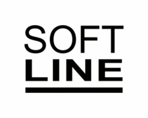 Texte du logo : « SOFT LINE » en lettres noires en gras, avec « LINE » souligné, sur fond blanc. Ce design capture l'essence de l'élégance parisienne, alliant prix et qualité à chaque trait. Canape Paris by Atelier Bis
