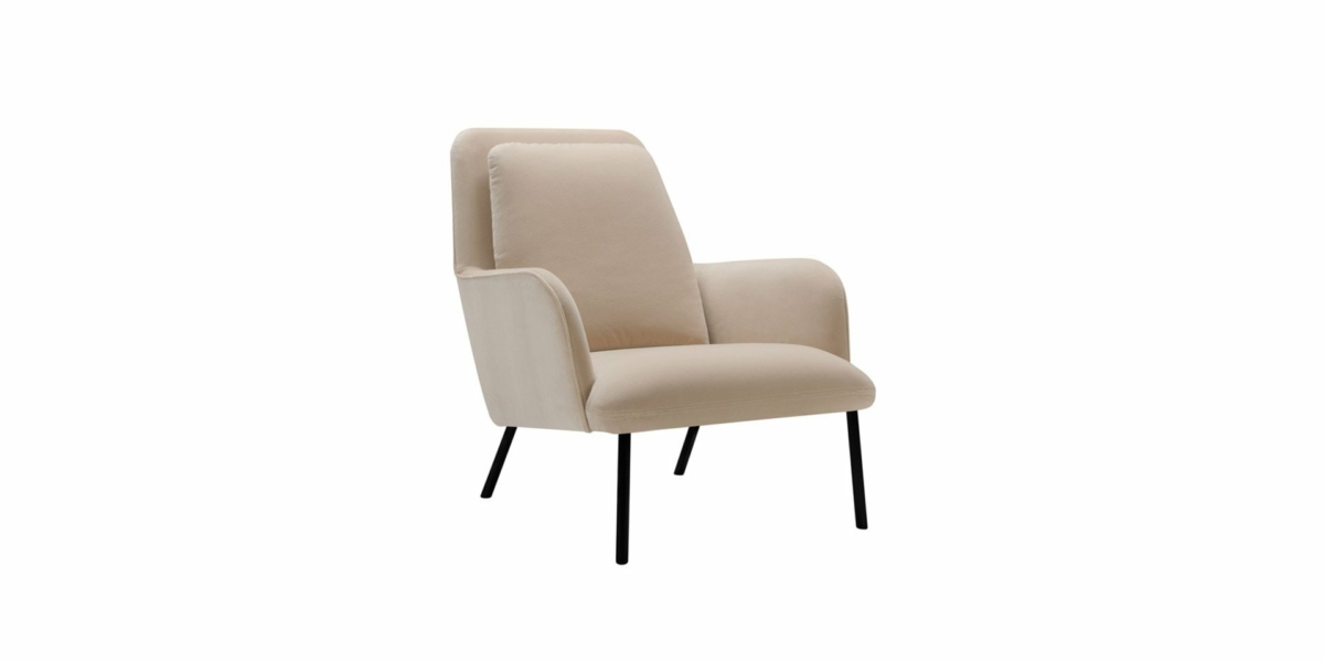 Découvrez l'essence de Paris avec ce fauteuil moderne beige aux pieds noirs épurés. Idéal pour tout showroom, il allie élégance intemporelle et qualité supérieure, le tout sur fond blanc immaculé. Canape Paris by Atelier Bis