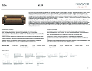 Découvrez notre élégante brochure présentant un canapé marron et vert, accompagnée d'un texte en français et en anglais détaillant ses spécifications et ses caractéristiques. Découvrez ce canapé chic dans notre showroom parisien, où le style rencontre le confort. Canape Paris by Atelier Bis