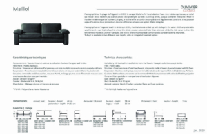 Découvrez la fiche technique du canapé Maillol de Duvivier Canapés. Ce chef-d'œuvre parisien aux dimensions complexes et aux détails de matériaux haut de gamme incarne l'élégance et le style. Canape Paris by Atelier Bis
