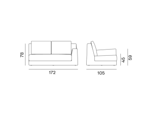 loll-21@2x Les dessins au trait d'un canapé vu de face et de côté, mettant en valeur ses dimensions de 172x78x105 cm, soulignent l'essence de la qualité parisienne. Canape Paris by Atelier Bis