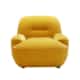 Fauteuil jaune moelleux au design moderne, doté d'une assise rembourrée et d'un dossier arrondi, rappelant le style parisien chic, parfait pour compléter n'importe quel canapé ou canapé contemporain. Canape Paris by Atelier Bis